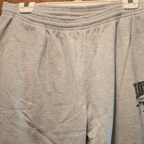 LOM Clothing "Loyalty over money" fleeced lined gray joggers sz2X 34"x32" - Picture 2 of 9